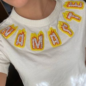 Sandro Paris Sunrise Namaste shirt in white